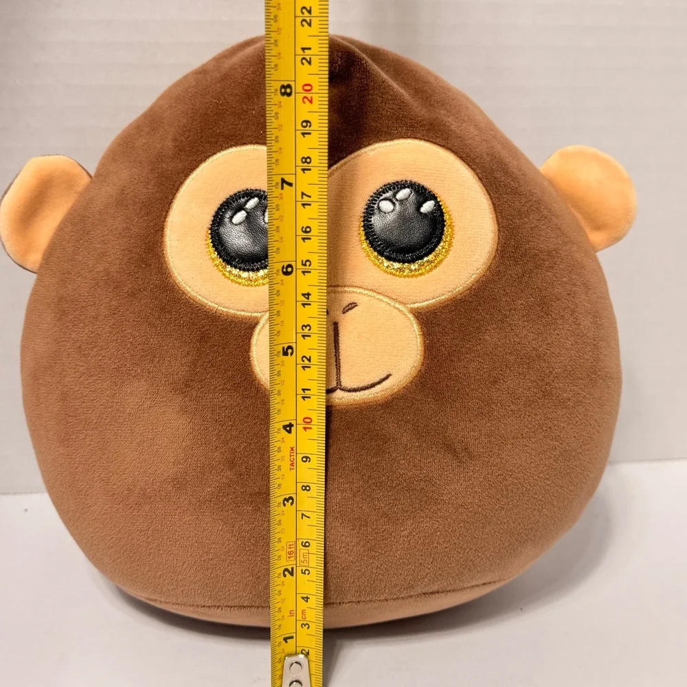 Ty Squish-a-Boos Coconut Monkey Brown Plush Stuffed Animal Gold Glitter‎ Eyes
